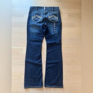 New Ariat REAL Denim Low Rise Boot Cut Jeans Dark Wash Size 34XL Western Style